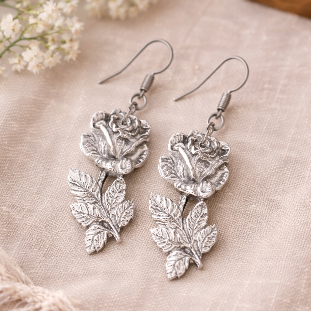 Hildesheimer 1920s Rose earrings