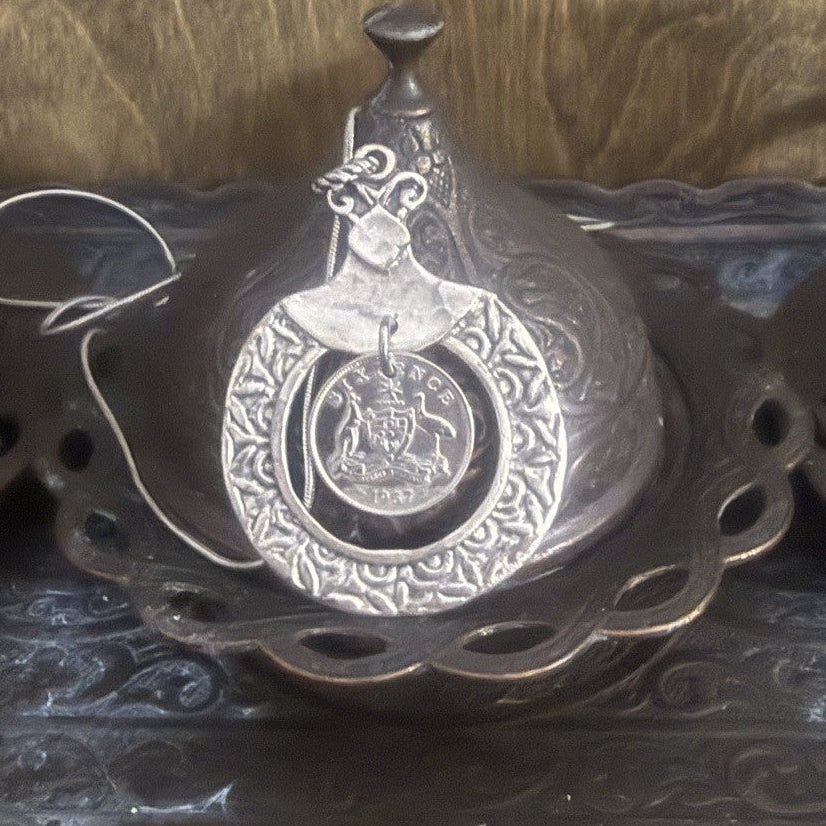 1957 Australian Sixpence Coin Necklace