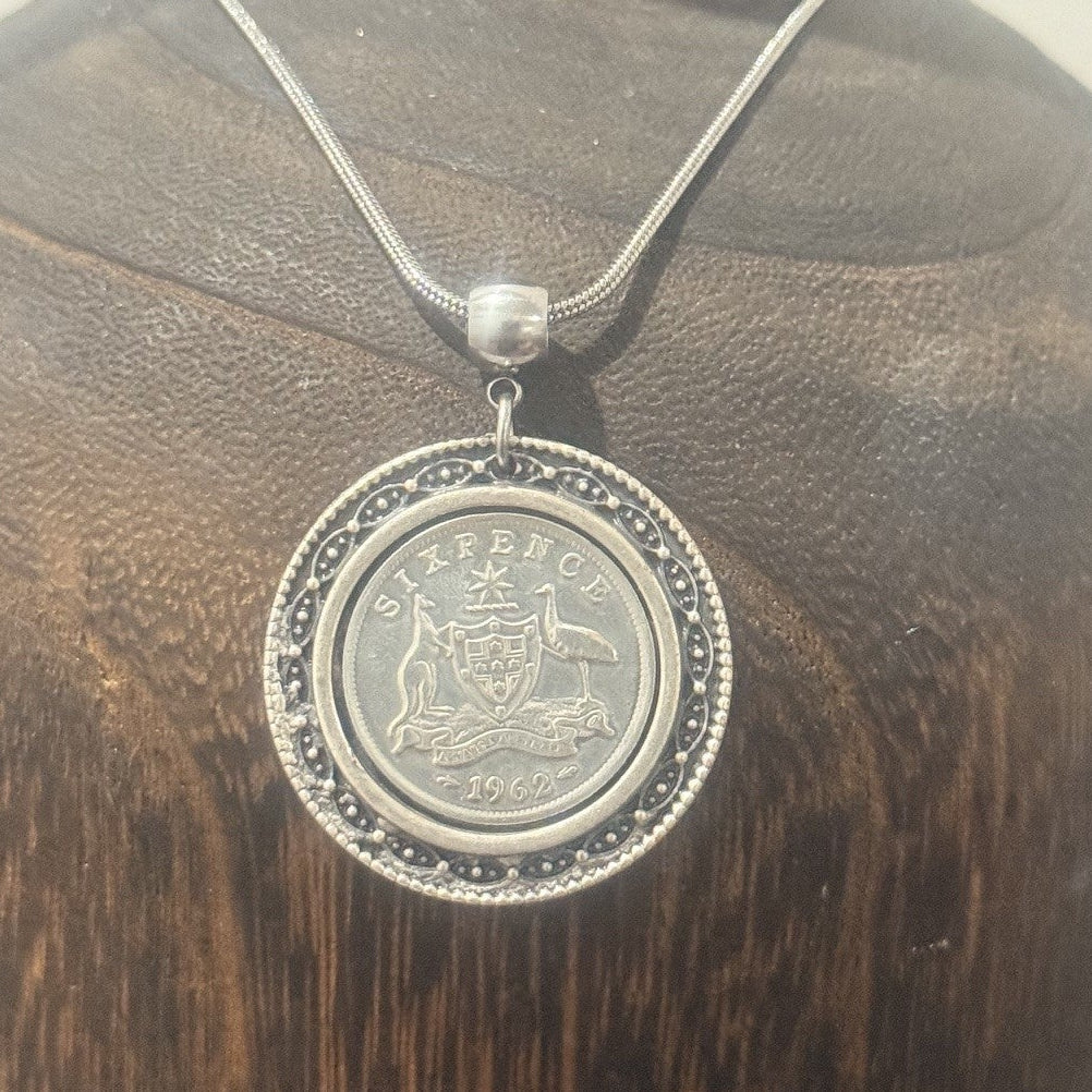 1962 Autralian Sixpence coin Necklace