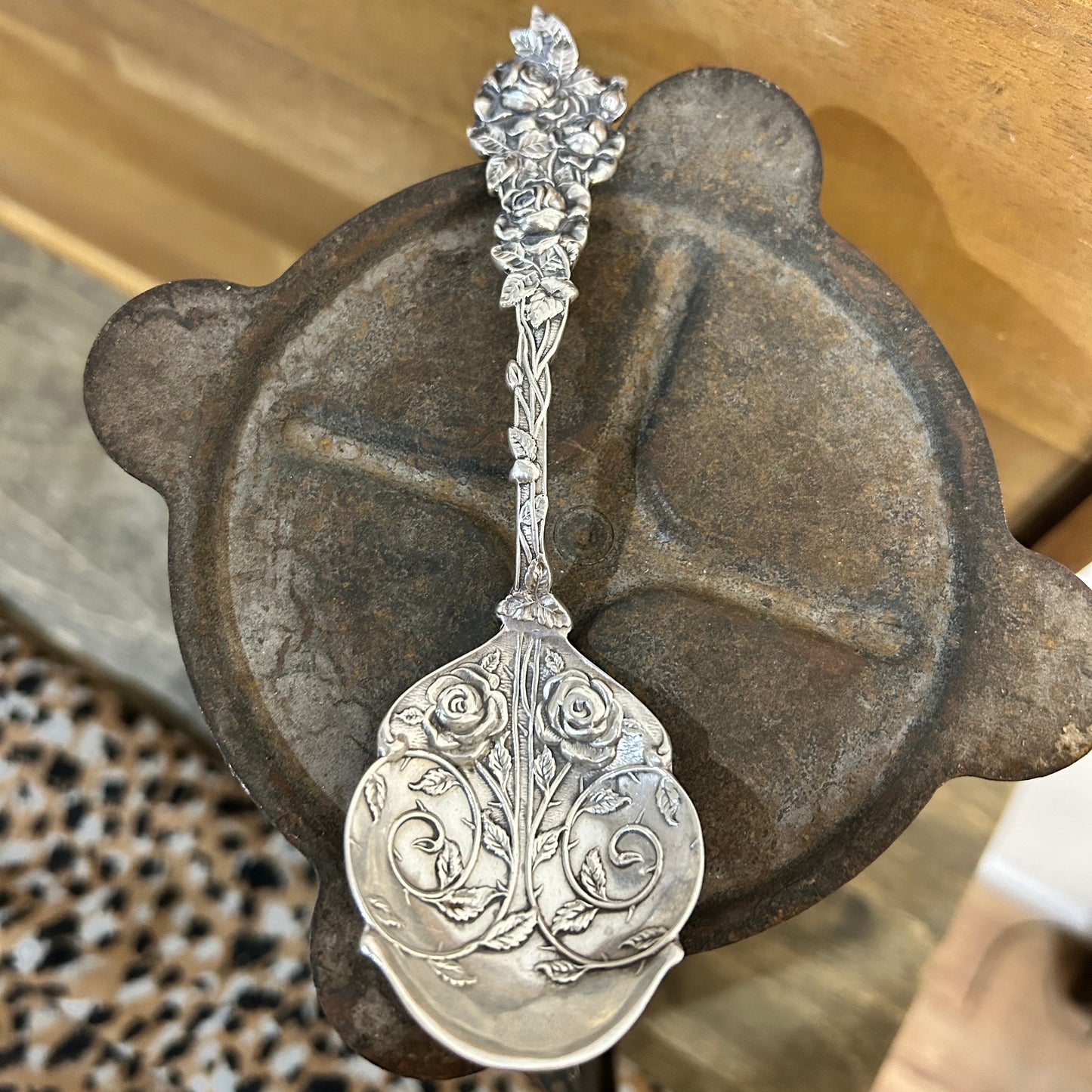 Antique Rose Spoon Necklace