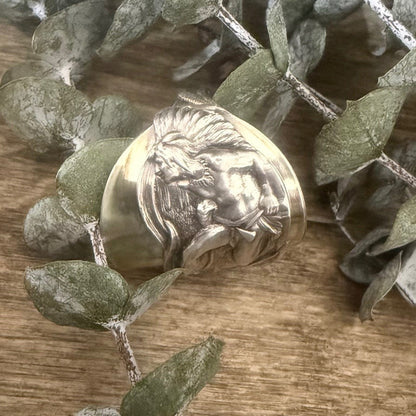 Sterling Silver Warrior Saddle Ring