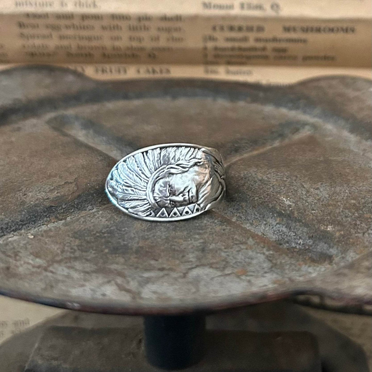 Sterling Silver Ring - 1891 Indian Chief - Molly Made