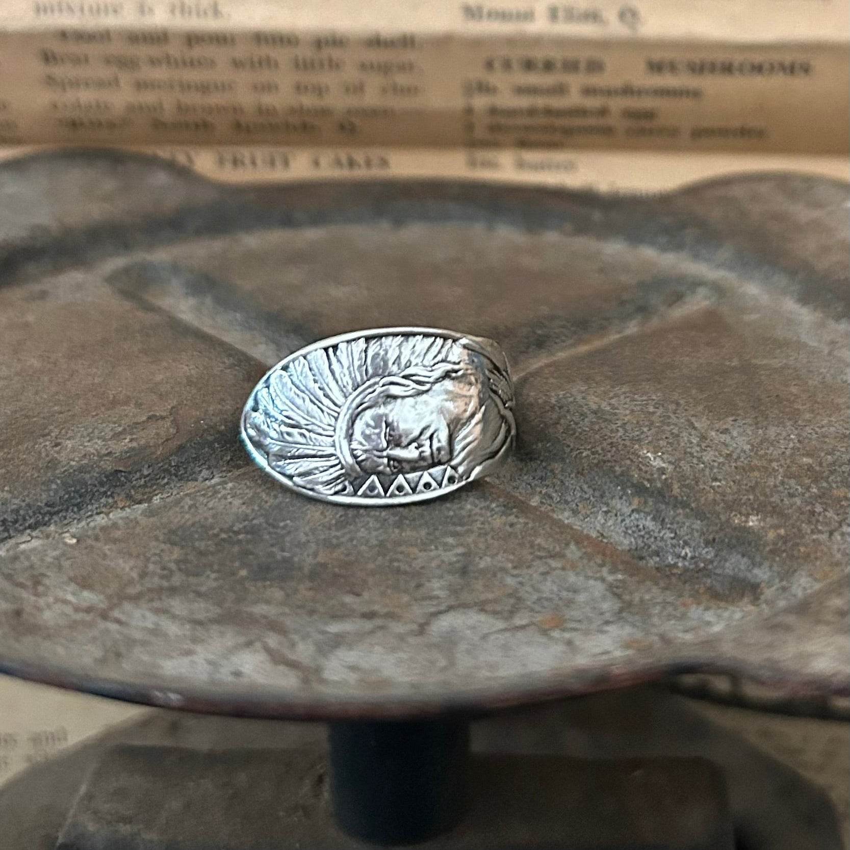 Sterling Silver Ring - 1891 Indian Chief - Molly Made