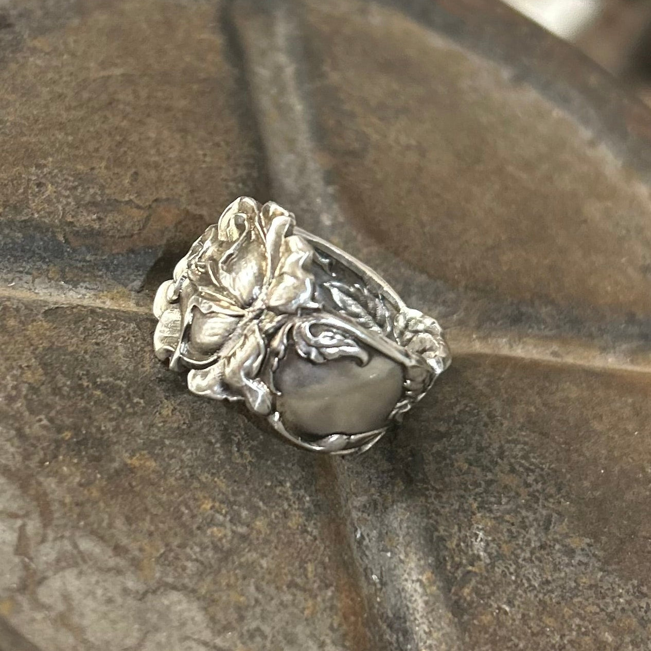 1910 Sterling Silver - Bridal Rose Ring