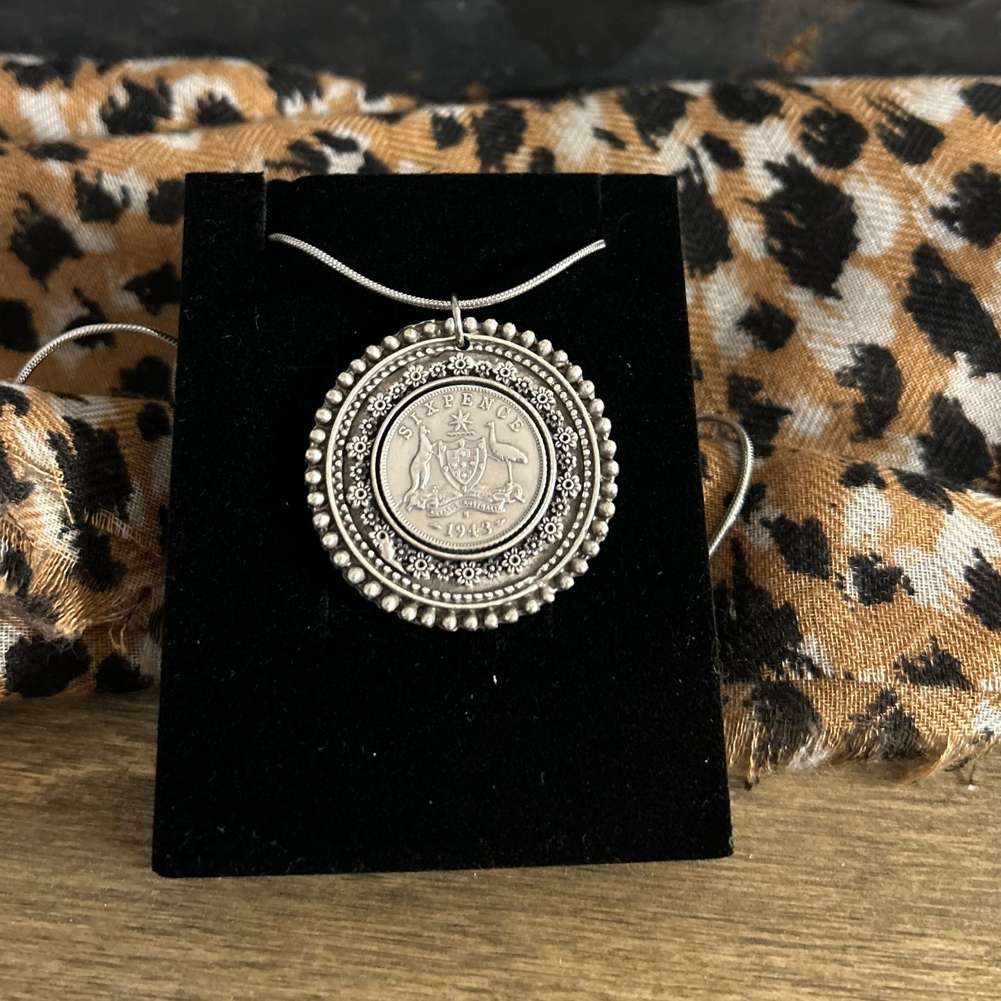 1943 Sixpence Floral Necklace — Wearable History, Reimagined