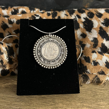 1943 Sixpence Floral Necklace — Wearable History, Reimagined