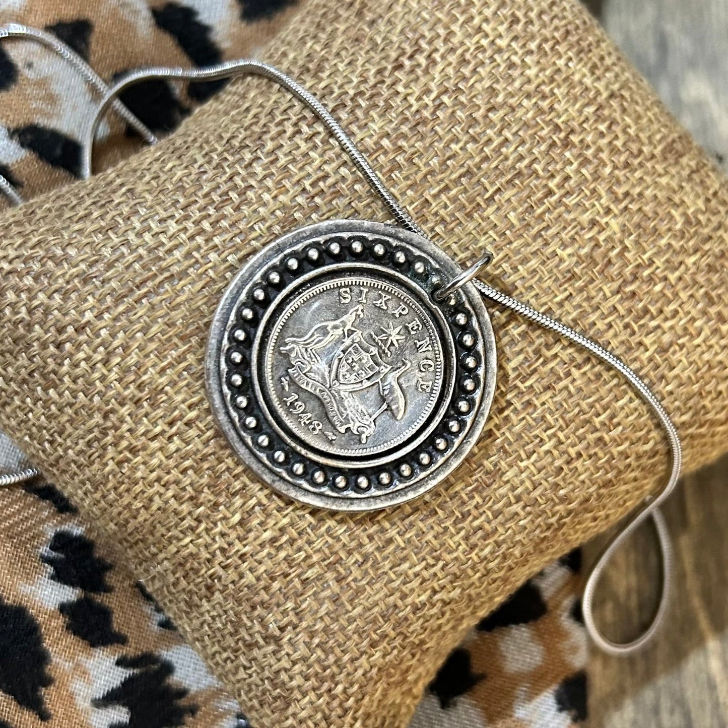 1948 Sixpence - Vintage coin Necklace