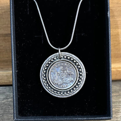 1948 Sixpence - Vintage coin Necklace