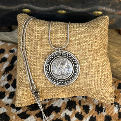 1948 Sixpence - Vintage coin Necklace