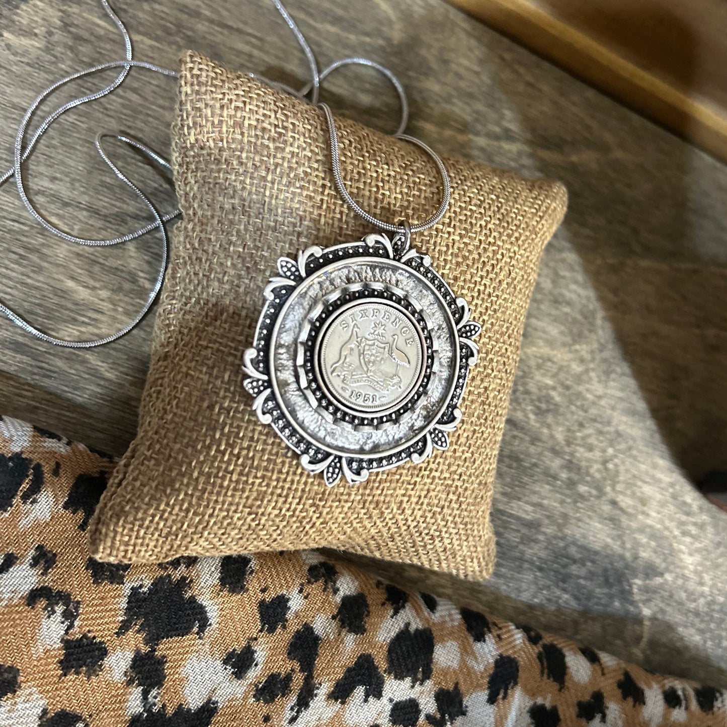 1951 Sixpence “Layered Heritage Disc” Necklace