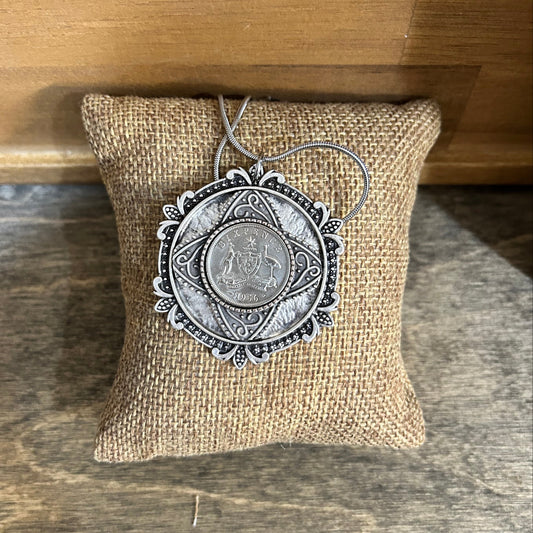 1956 Sixpence Disc” Statement Necklace