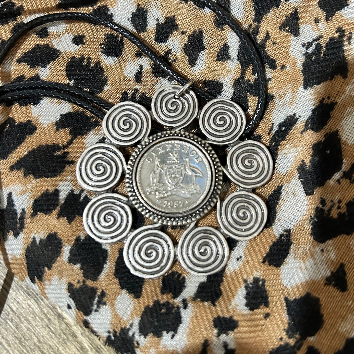 1957 Sixpence Encircled Statement Necklace