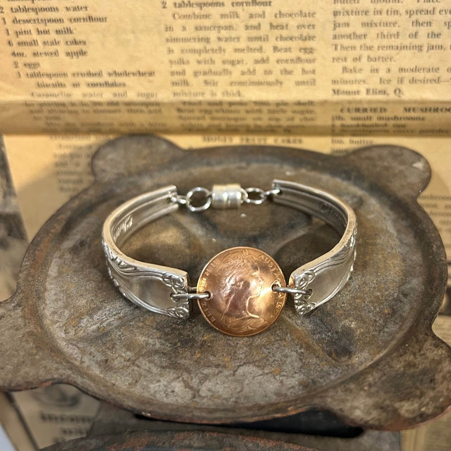 Coin Bracelet - 1978 Australian Silverware and Coin - Molly Made