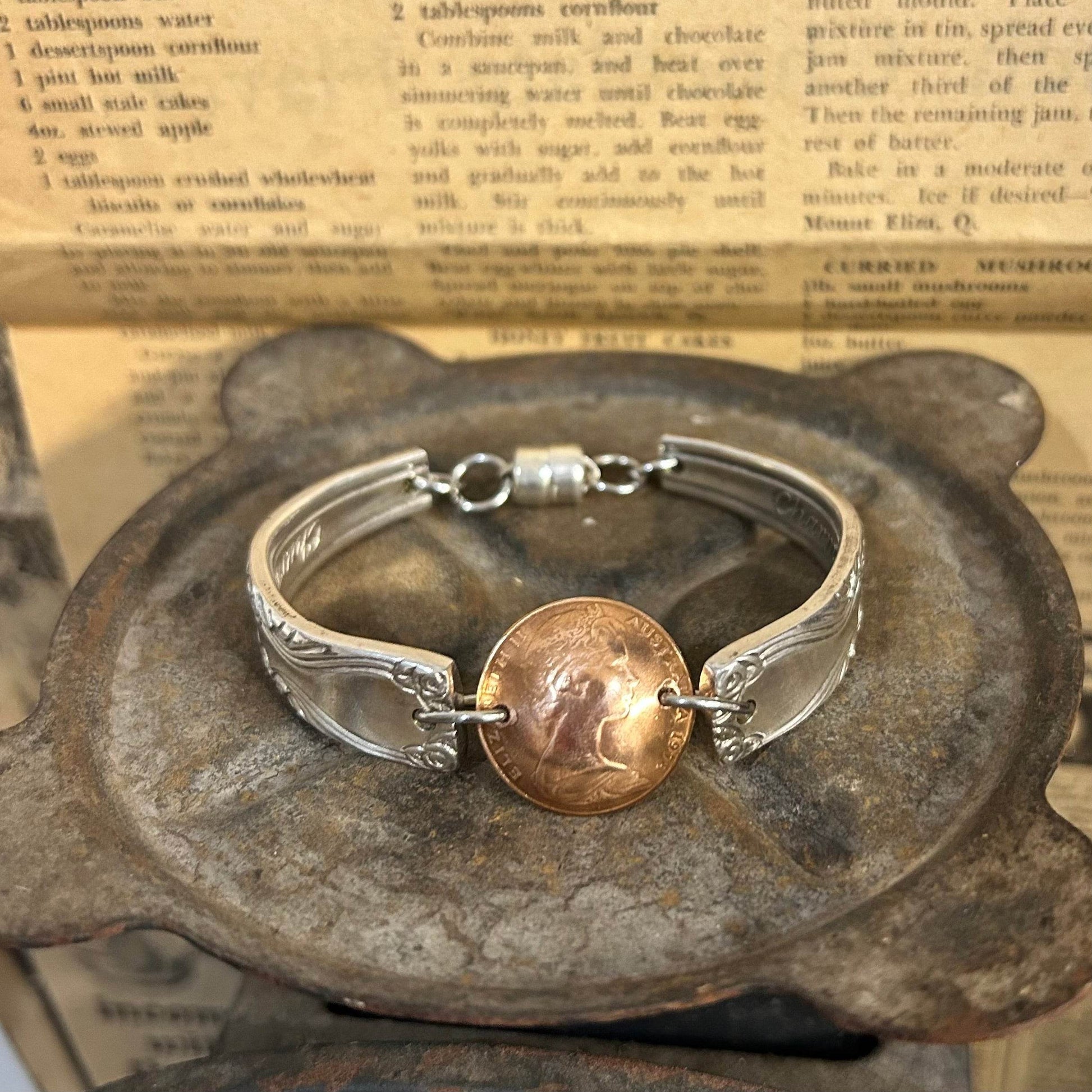 Coin Bracelet - 1978 Australian Silverware and Coin - Molly Made