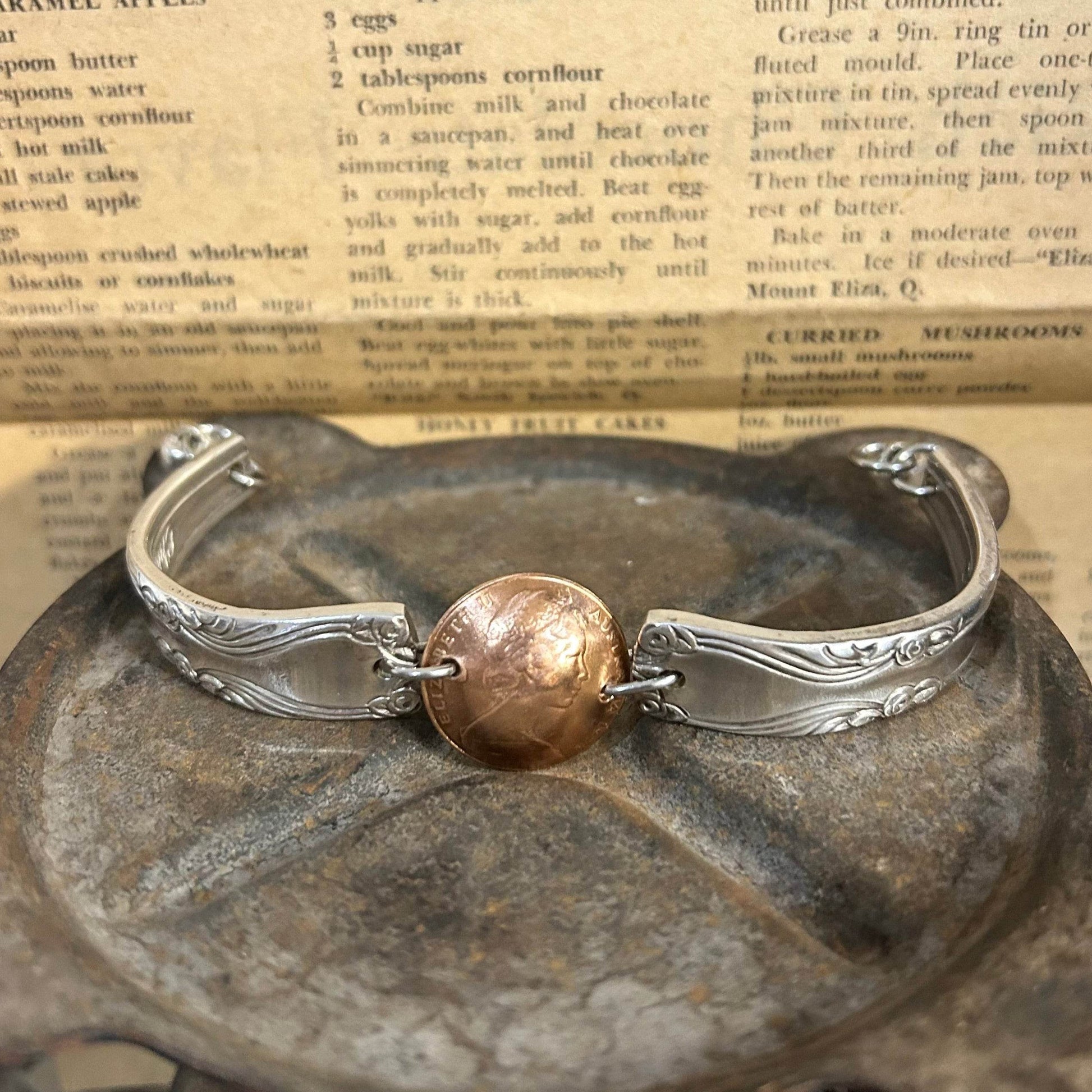 Coin Bracelet - 1978 Australian Silverware and Coin - Molly Made