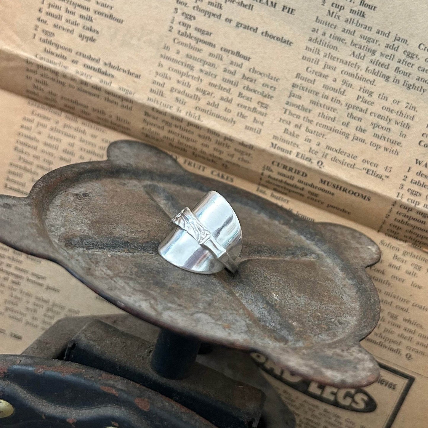 Sterling Silver Ring - 1922 Apostle Saddle Spoon Ring - Molly Made