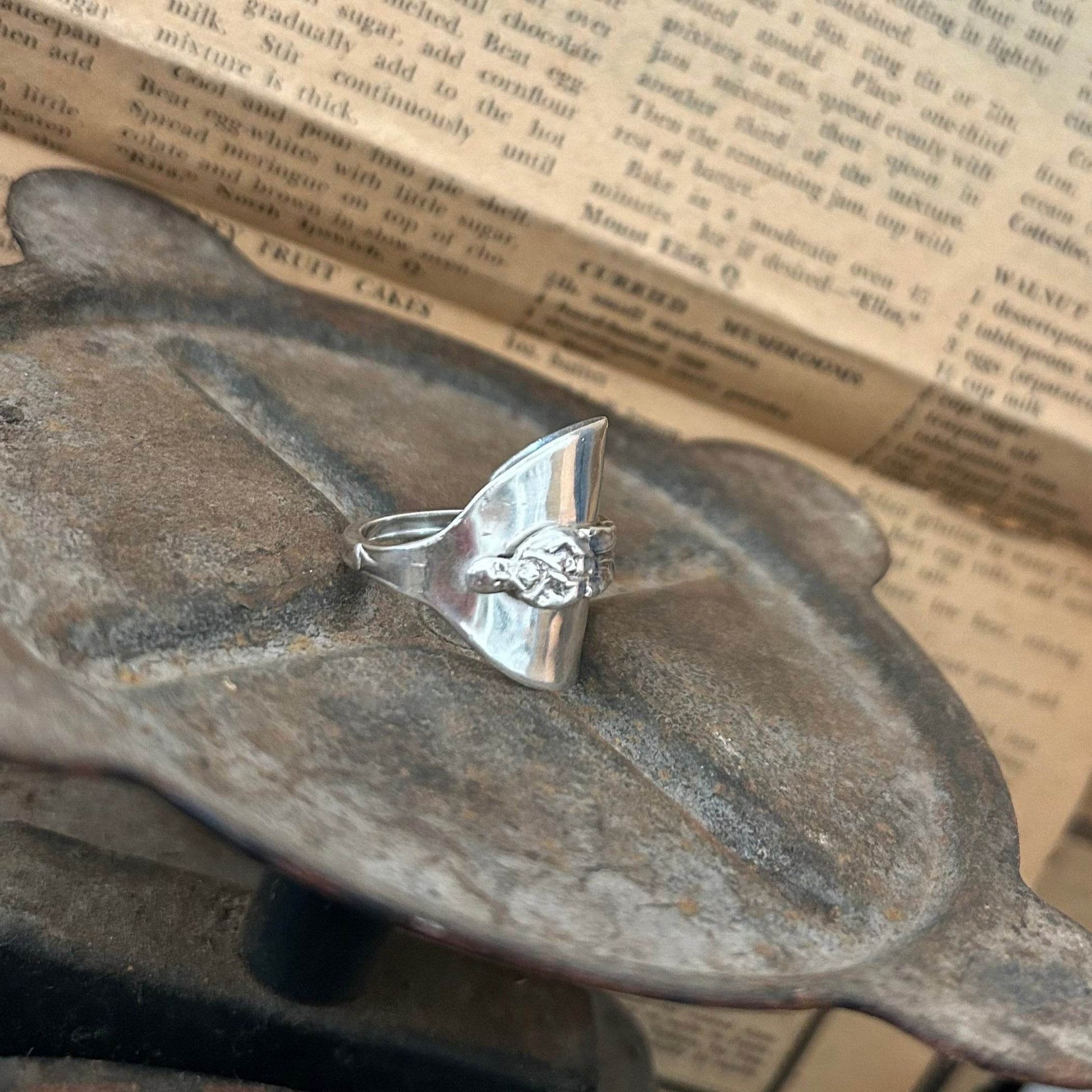 Sterling Silver Ring - 1922 Apostle Saddle Spoon Ring - Molly Made