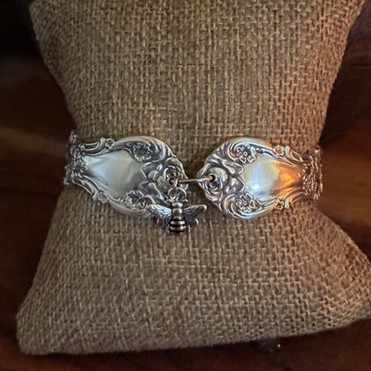 1903 Wallace Grapefruit Silverware Bracelet with Bee Charm