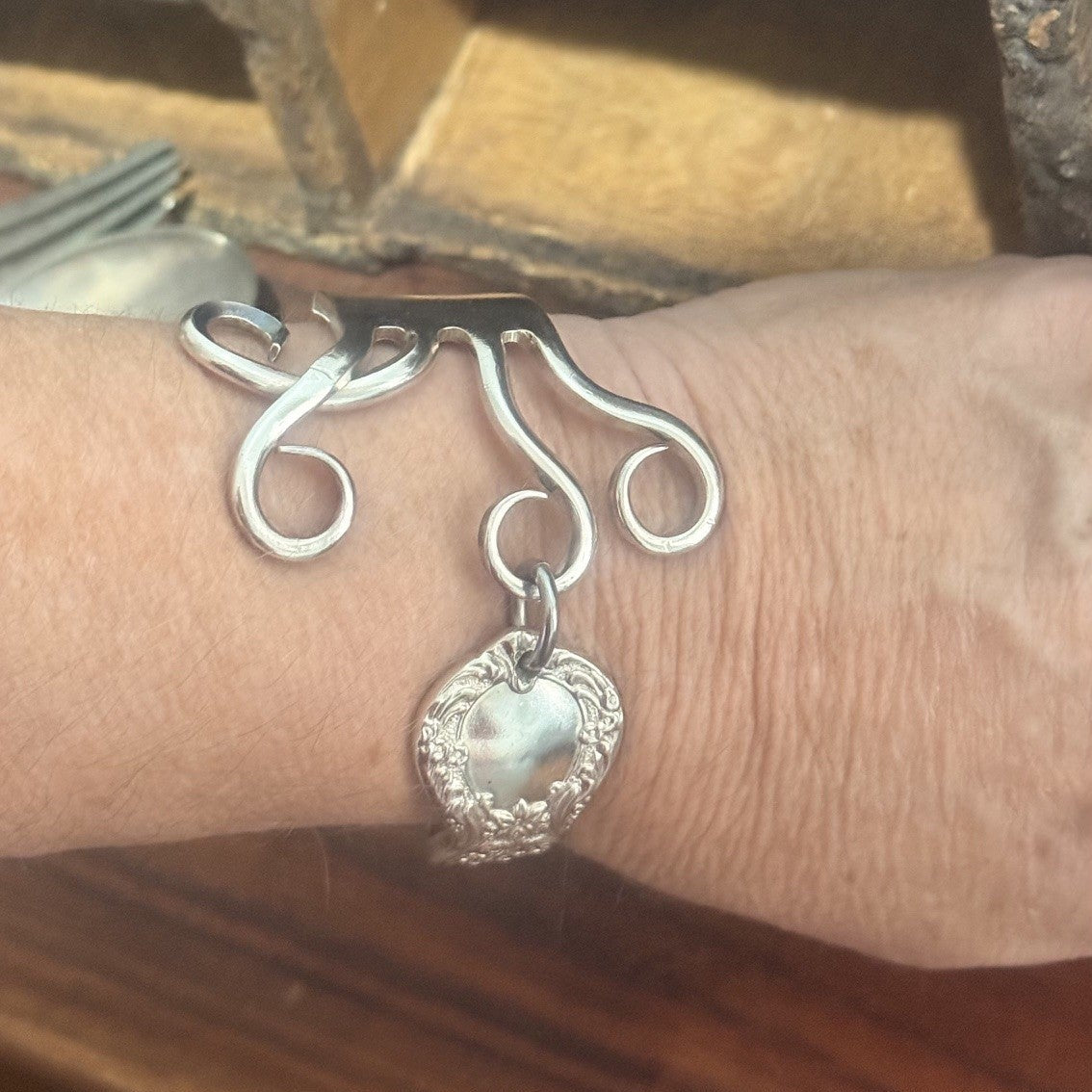Vintage Hand formed Fork Bracelet
