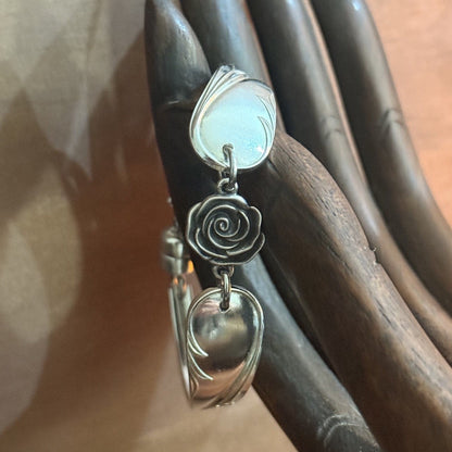 Vintage Edinburgh Fruit Spoon Handle Rose Bracelet