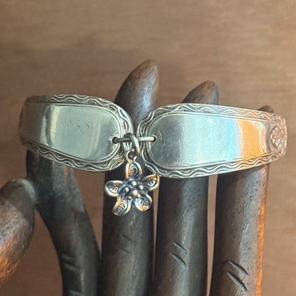 Antique Victoria Silverware Bracelet with Sterling Silver Flower