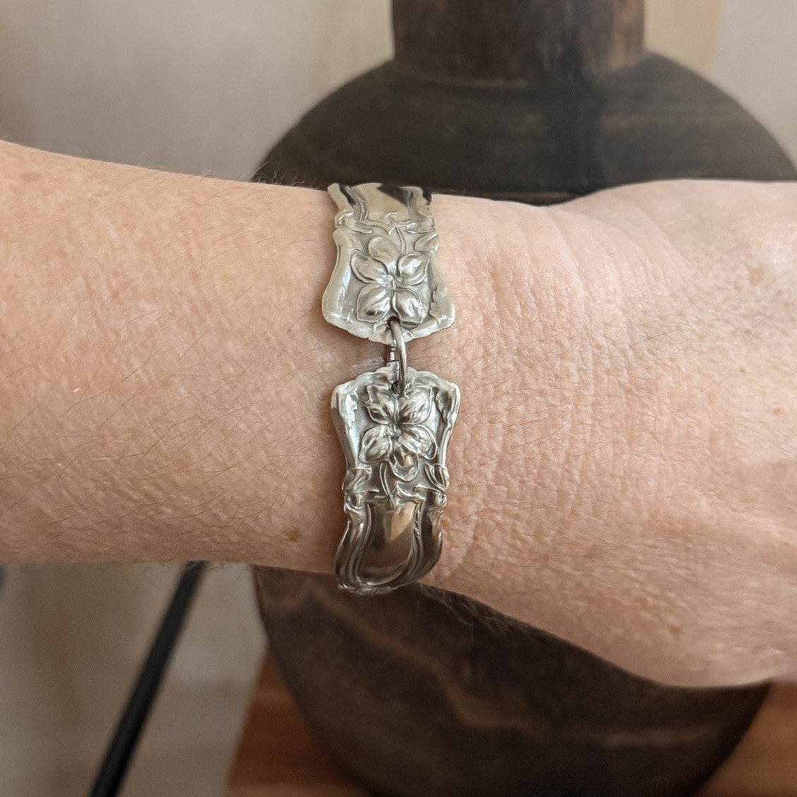 WM. A. Rogers Early 1900s Floral Spoon Handle Bracelet