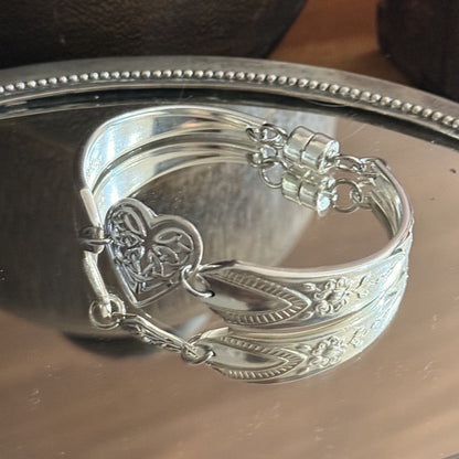 Vintage silverware Heart Bracelet
