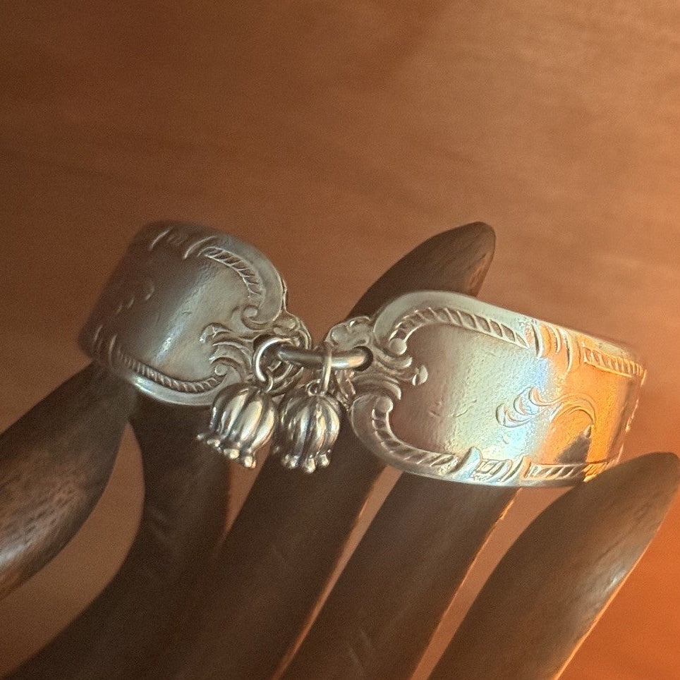 Vintage Grosvenor Diane Spoon Handle Bracelet | Sterling Silver Tulip Charms