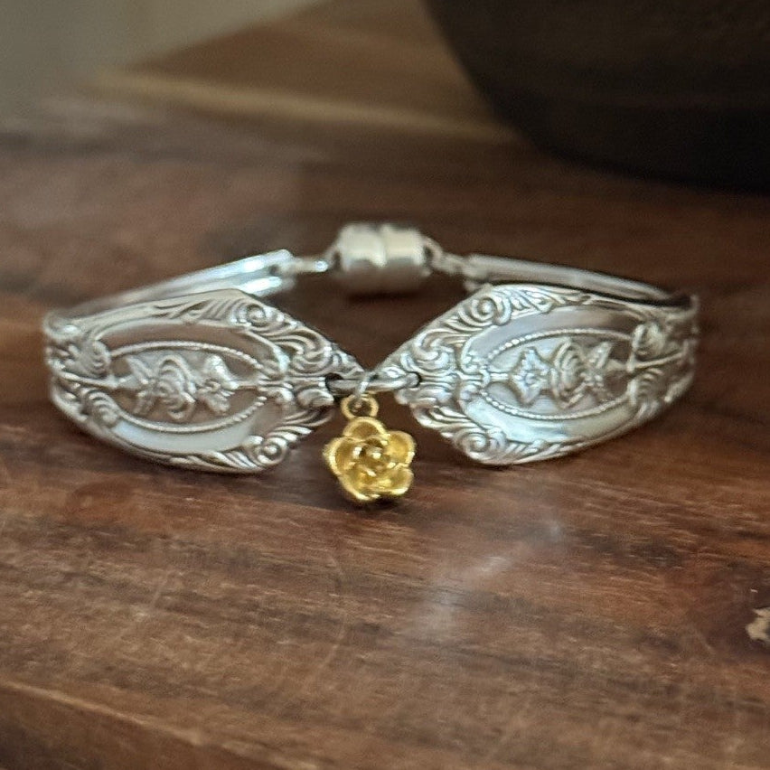 1950s Rodd Royal Rose Cake Fork Bracelet