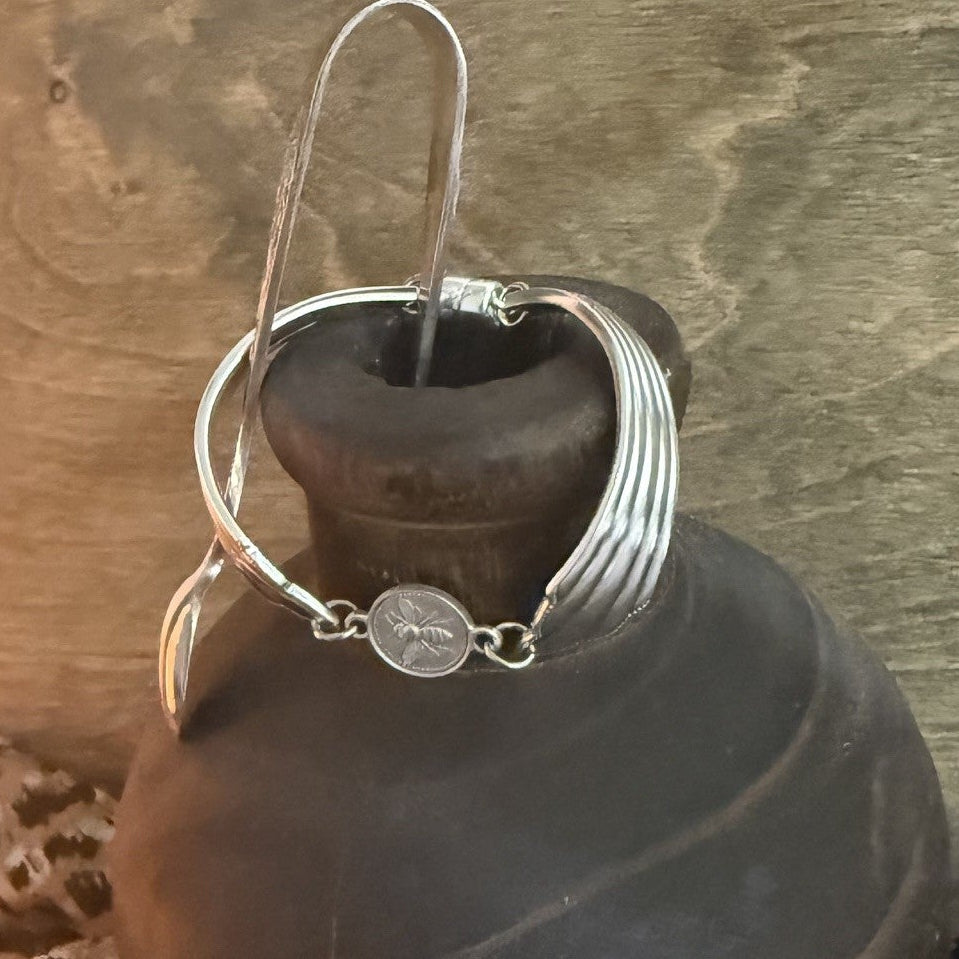 Vintage Silverware Bee Bracelet