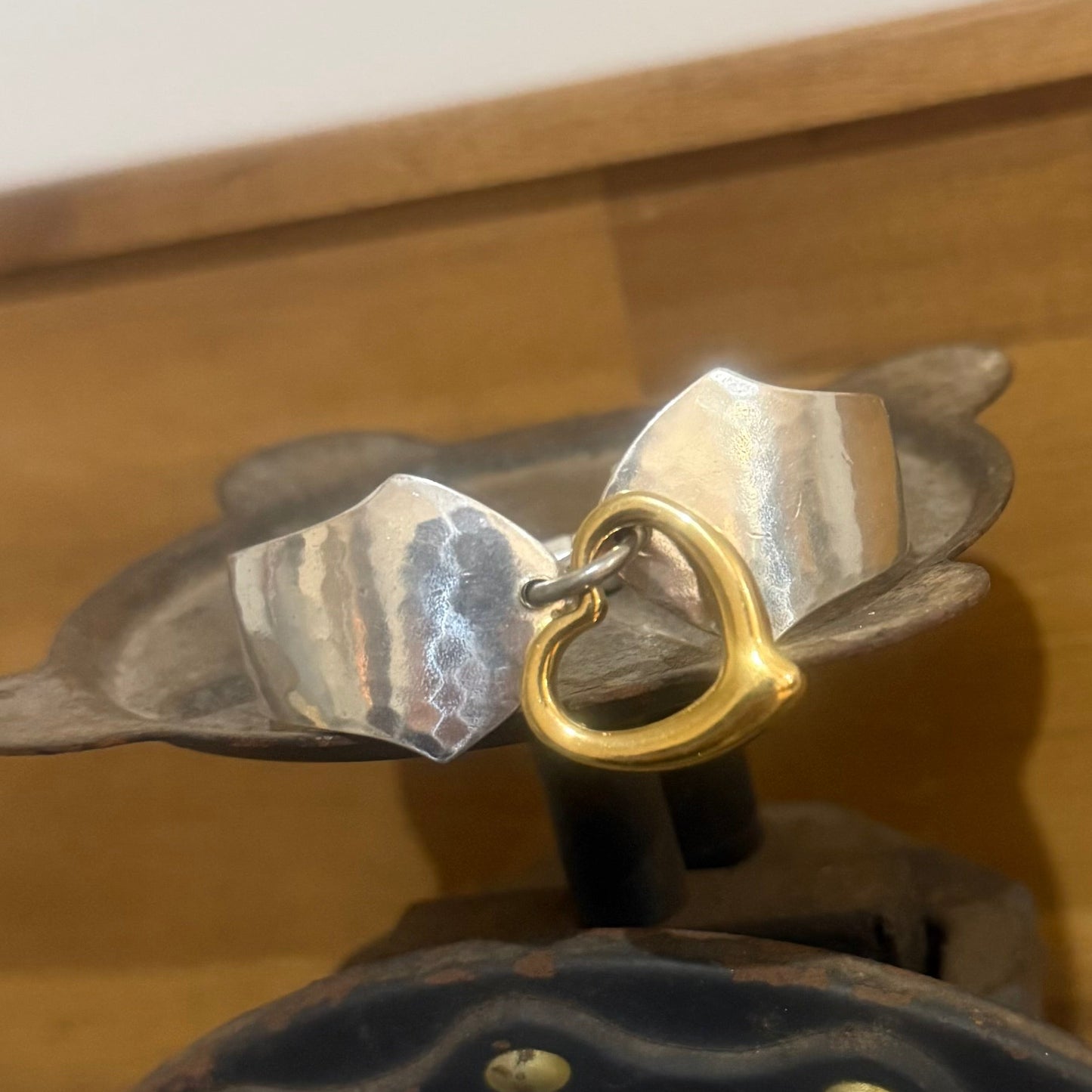 1930s Cohr Silverware Heart Bracelet