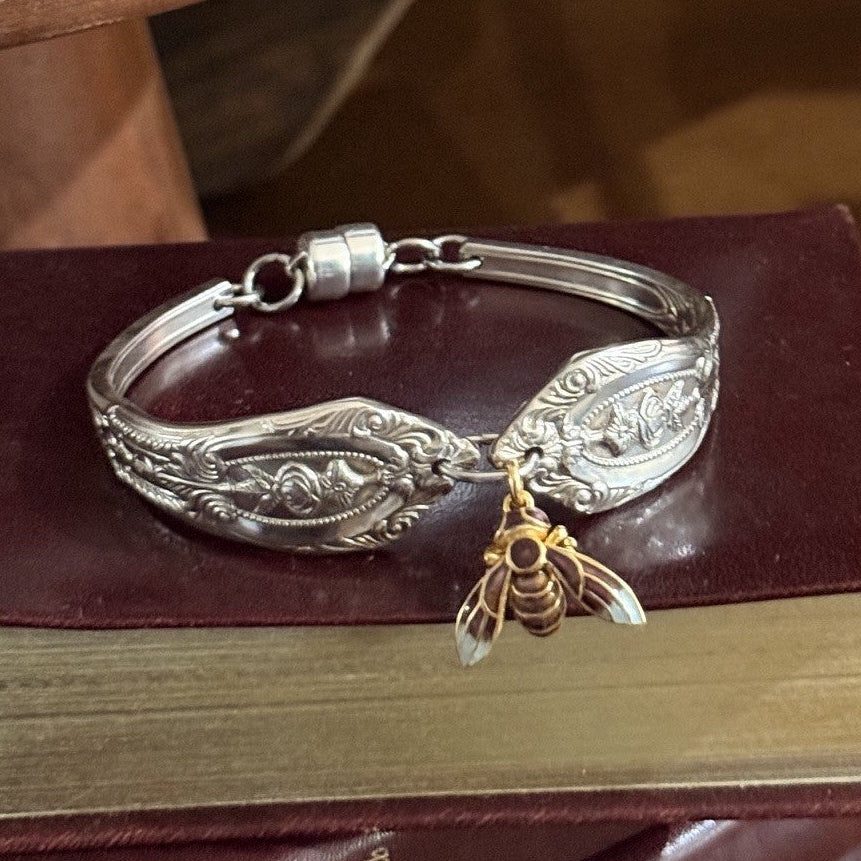 Rodd Royal Rose Silverware Bee Charm Bracelet