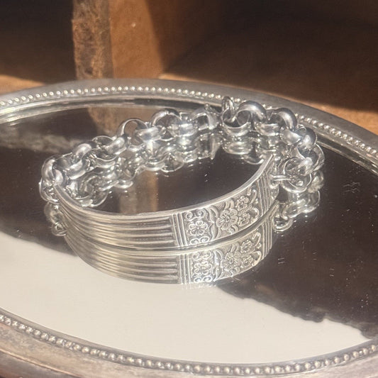 Vintage Rodd Spoon Handle Chunky Rolo Chain Bracelet
