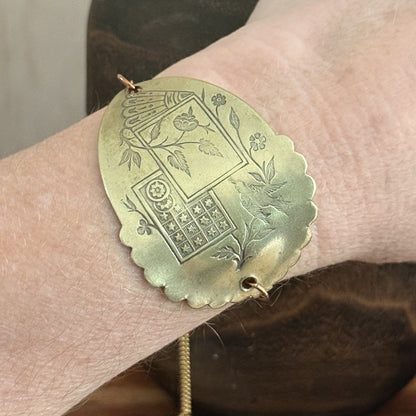 Vintage Gold Wash EPNS Serving Spoon Slider Bracelet