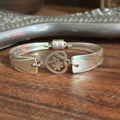 Rodd Vintage Cake Fork Bracelet with Heart Flower