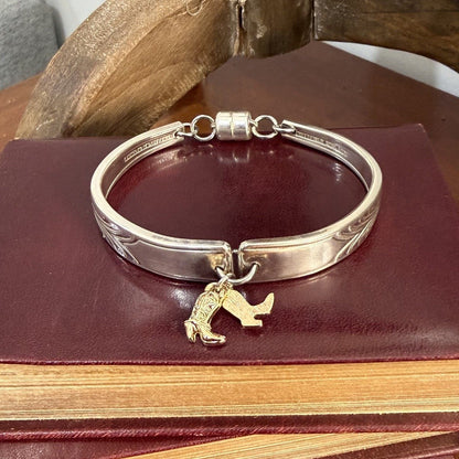 Vintage Sheringham Silverware Bracelet with Cowboy Boot Charms
