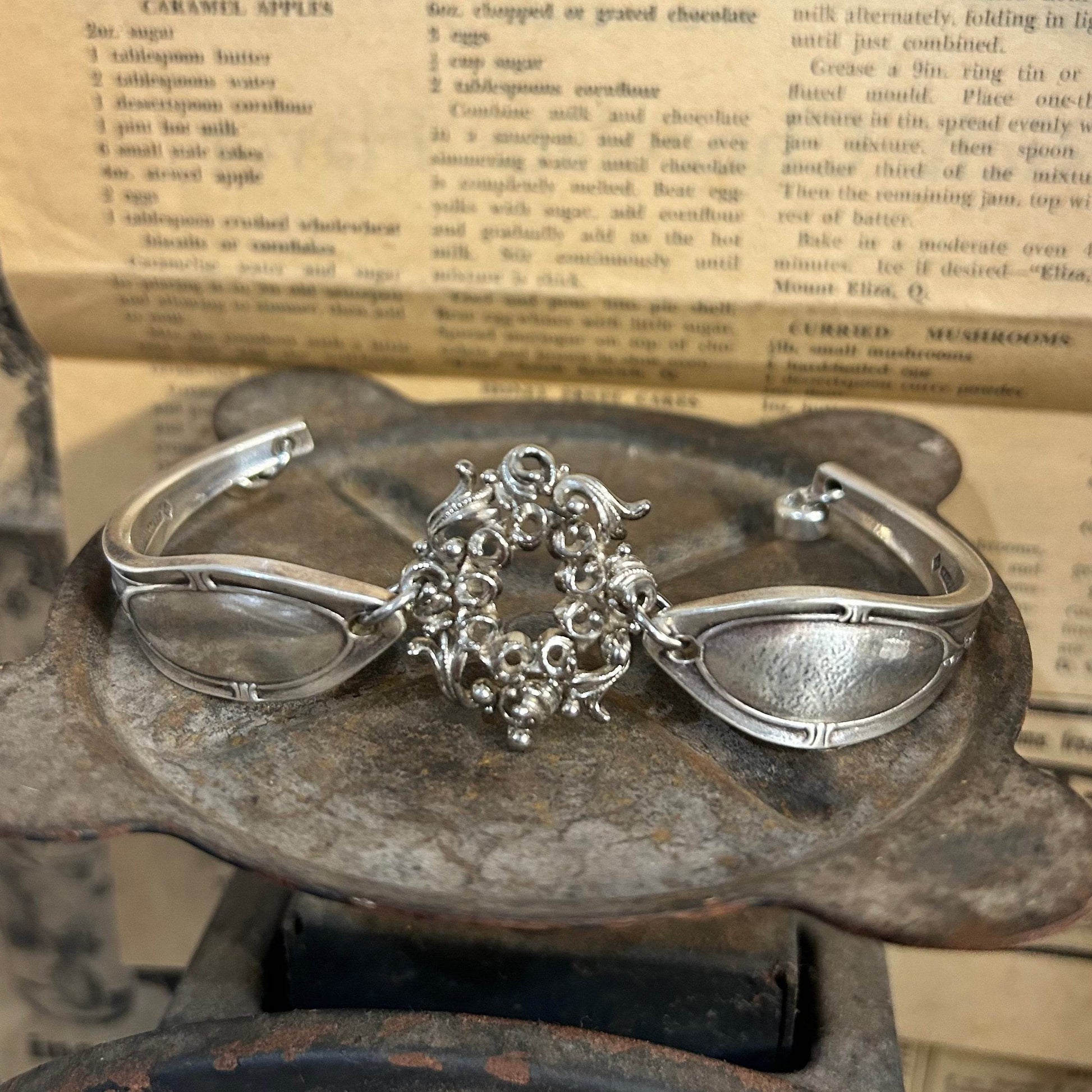 Silverware Bracelet - Filigree Connector - Molly Made