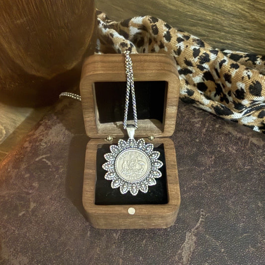 1944 Sixpence Floral Necklace