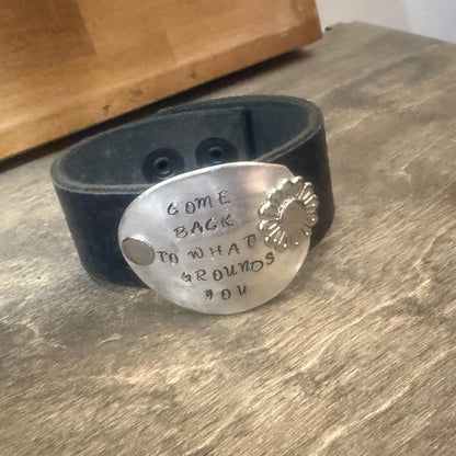 Leather Handstamped Cuff