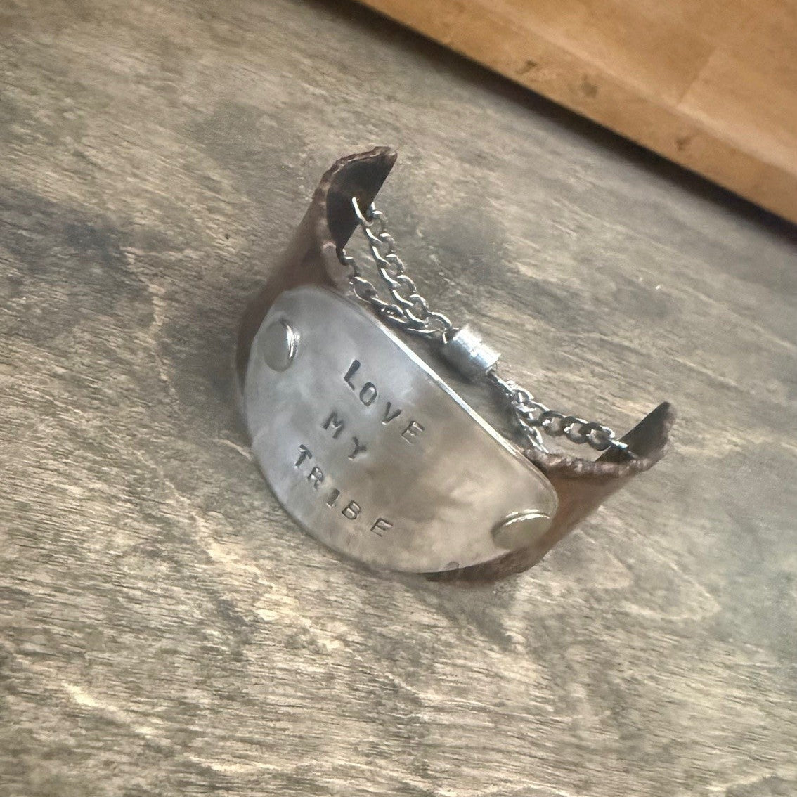 Copper Handstamped Cuff Bracelet