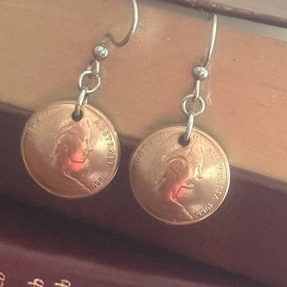 1966 One Cent Coin Earrings