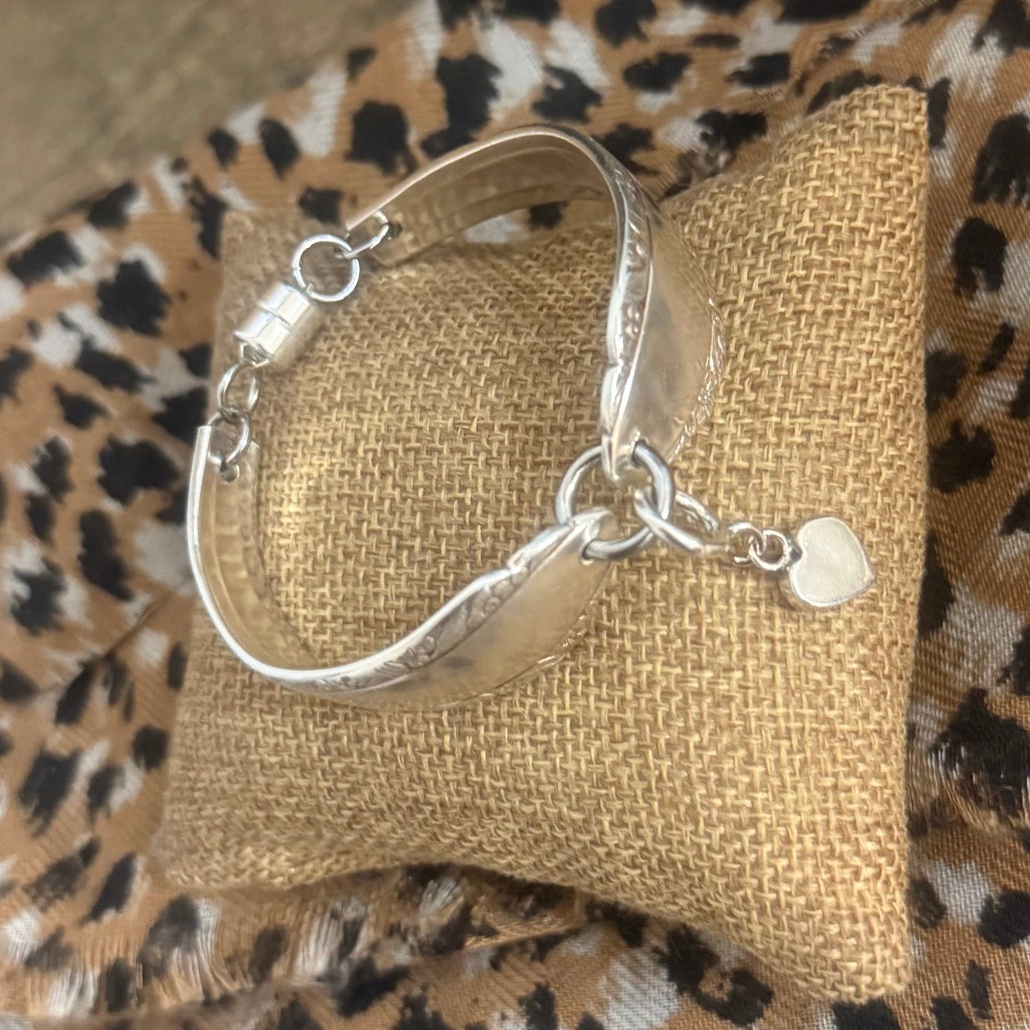 Vintage Silver Heart Bracelet