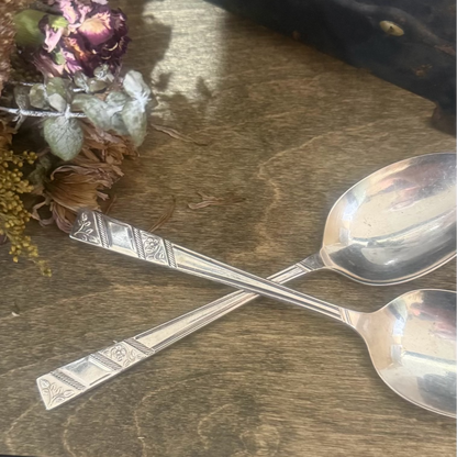 Vintage Spoon Handle Bracelet with Gold Charms