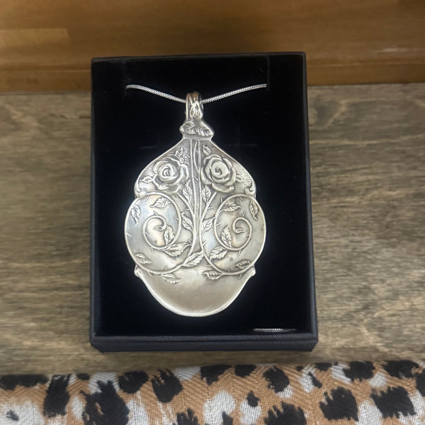 Antique Rose Spoon Necklace