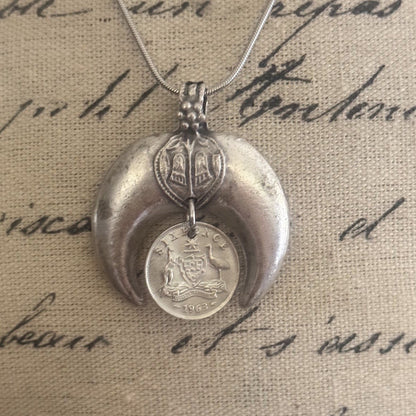 1963 Sixpence Crescent Necklace