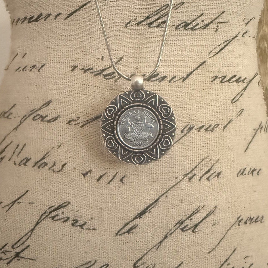 1936 Australian Threepence Coin Necklace