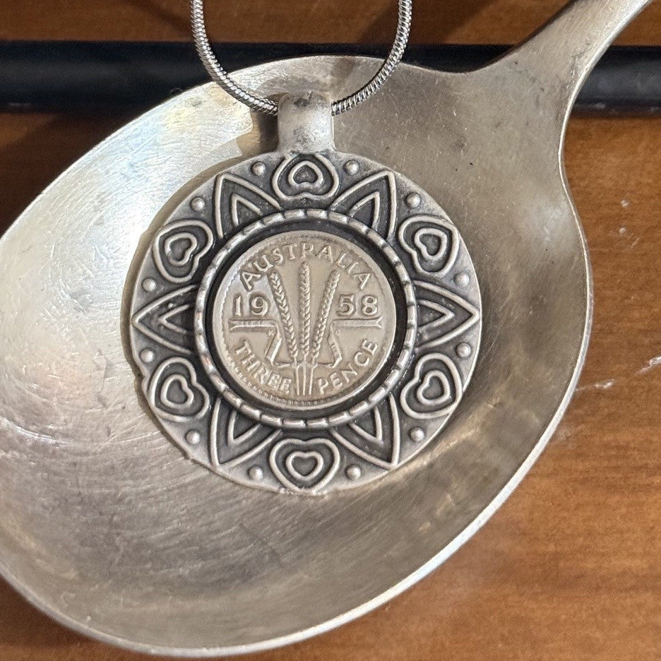 1958 Australian Threepence Coin Necklace