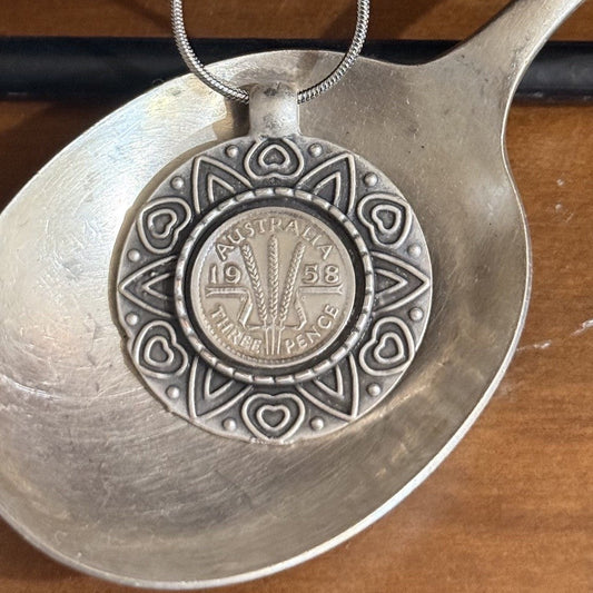 1958 Australian Threepence Coin Necklace