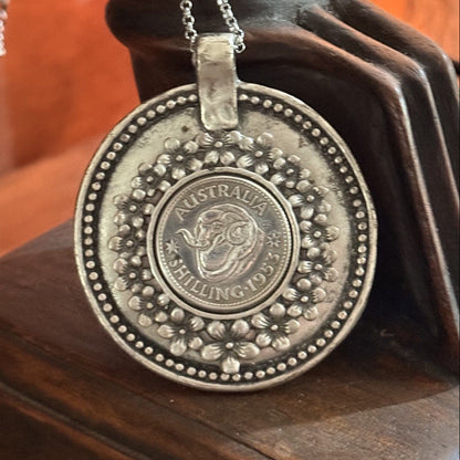 1953 Australian Shilling Coin Necklace