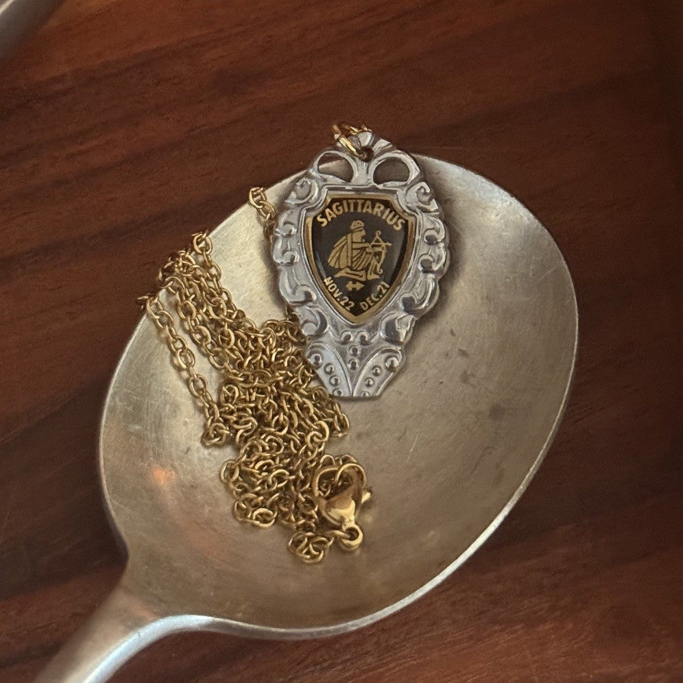 1960s Sagittarius Zodiac Spoon Necklace